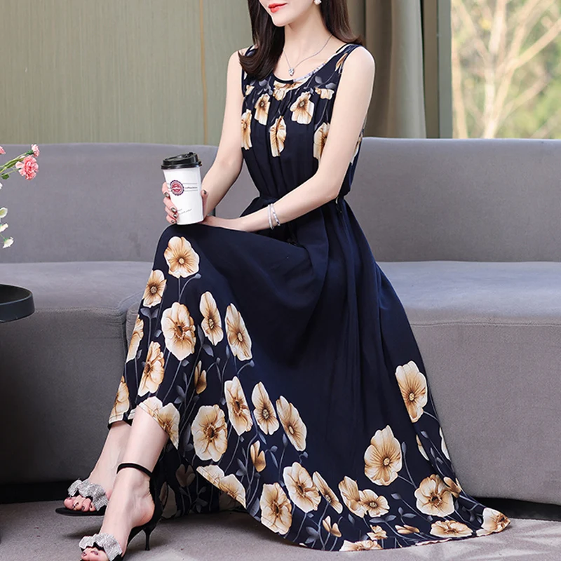 New 2024 Hot Summer Dresses For Women Flowers Vintage Dress Plus Size Short Sleeve Femme Casual Print Dresses Women Clothing - Image 5