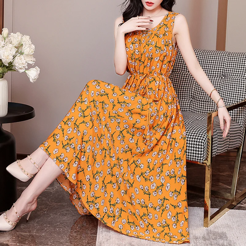 New 2024 Hot Summer Dresses For Women Flowers Vintage Dress Plus Size Short Sleeve Femme Casual Print Dresses Women Clothing - Image 4